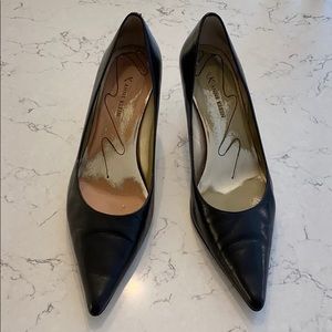 Anne Klein Black Leather Heels